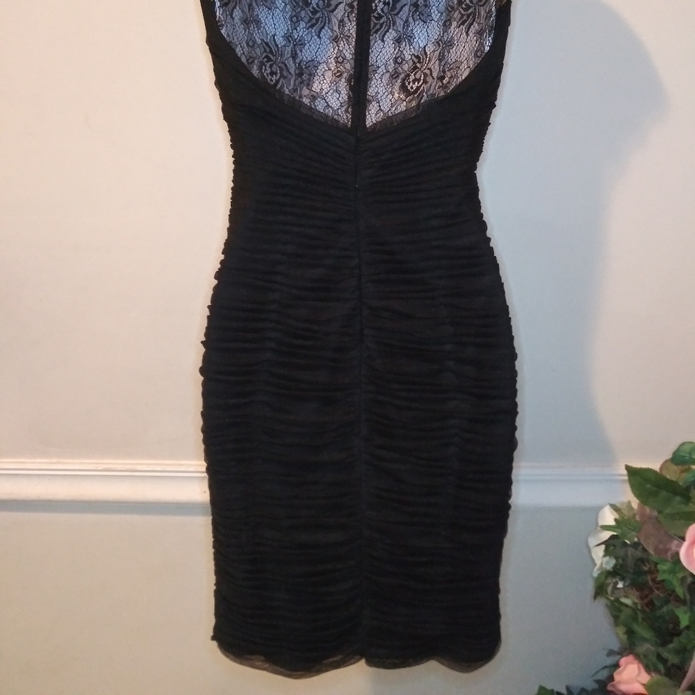 Jovani Sexy Black Rhinestone & Bead Studded Cap Sleeved Cocktail Dress - Picture 12 of 16